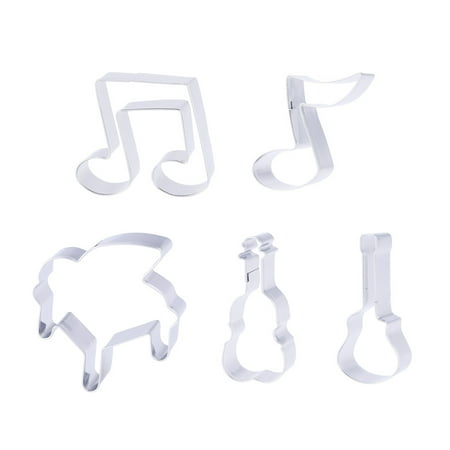 

5 Pcs Stainless Steel Cookie Cutters Creative Musical Instrument Note Cutting Molds DIY Chocolate Moulds Baking Mould