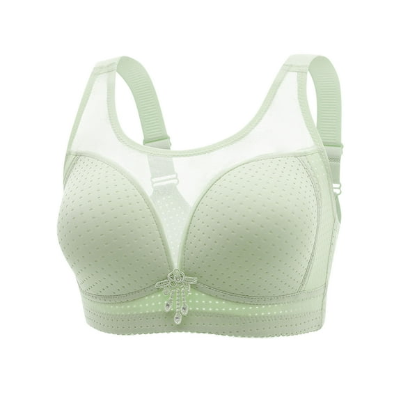 CLOISE Womens Bras No Wire Plus Size No Underwire High Support Bras Big Bust Push up Bra Sports Bras Lace Wireless Bras with Support and Lift Comfort Soft Sleeping Everyday Bras Green XL