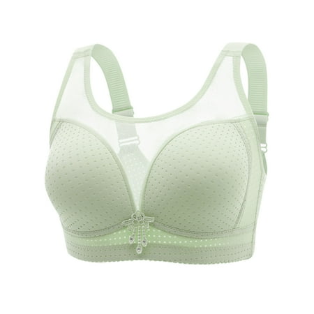 TFEOQRY Bras for Women Solid Color Breathable Underwear Bra without Underwire Full Coverage Brassiere Tops Underwear Green