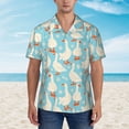thumbnail image 4 of Daiia White Geese and Flower Hawaiian Shirt for Men Gentle Cotton Regular Short Sleeve Casual-X-Large, 4 of 9