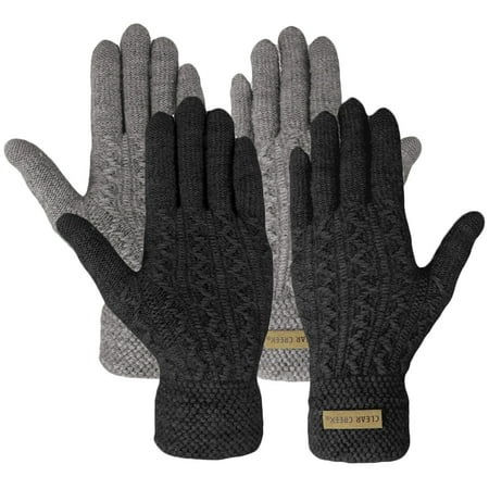 Women's Cable Knit Winter Warm Soft & Comfy Touchscreen Texting Gloves