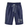 thumbnail image 2 of uublik Shorts Women Loose Summer Savings Linen Super Soft Casual Shorts Navy, 2 of 5