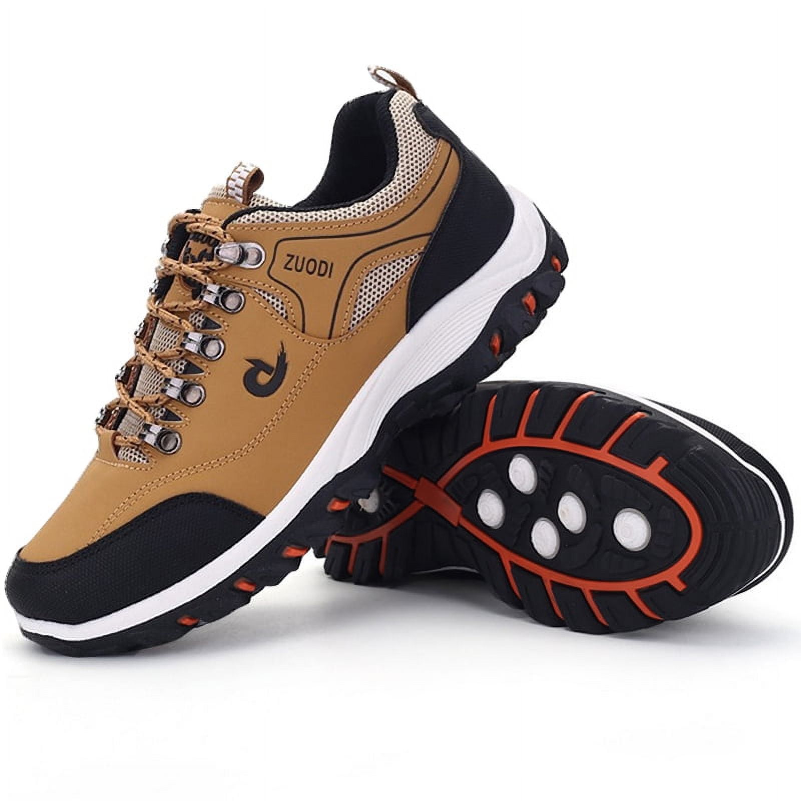 RIBONGZ Men Hiking Shoes Waterproof Non-slip Sport Shoes Casual Running Camping Shoes Outdoor Sneakers for Men Size