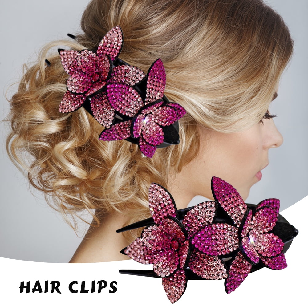 2021 Women's Rhinestone Hairpins Crystal Flower Hair Clips Grip Hair Accessories