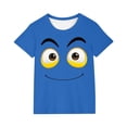 thumbnail image 2 of ATOGUTA Boy Tshirt Kids Summer Cute Expression Print Crewneck Tops Basic Tees Blue, Size 3T-10, 2 of 6