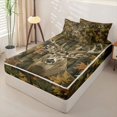 thumbnail image 2 of Castle Fairy Vintage Fall Maple Surround Deer Zipper Full Size Comforter Sets with Fitted Sheet and 2 Pillowcases for Boys,Mixed Tone Autumn Leaf Woodland Zipper Bedding Set,Reversible,4pcs, 2 of 6