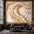thumbnail image 6 of Concentric Agate Swirls with Burnished Gold Veins, Dramatic Abstract Style for Art Lovers, Modern Wall Decor Housewarming Gift, Tapestry Wall Hanging for Bedroom and Office, 6 of 7