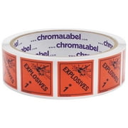 1 x 1 Permanent Durable D.O.T. Hazard Labels: Hazard Class 1 Explosives, 250/Roll - by ChromaLabel