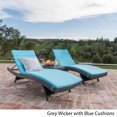 thumbnail image 2 of Savana 3-Piece Outdoor Wicker Lounge with Coffee Table, Grey and Bright Blue, 2 of 5