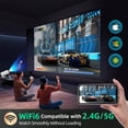 thumbnail image 5 of 5G WiFi Android Projector, 4K Home Cinema with Built-in Sound, Support Phone/Mirroring, USB/HDMI, for Gaming KTV Movies Outdoor Gift, 5 of 12