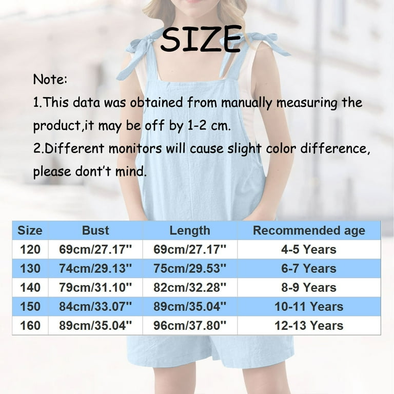 Kids Rompers Girls Sleeveless Adjustable Tie Up Strap Short