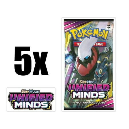 Pokemon Tcg Unified Minds Booster Packs Five 5 Count Booster Pack Lot Pokemon Trading Card Game Sun Moon Unified Minds Sm11