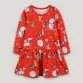 thumbnail image 2 of NIEWTR Toddler Girl Christmas Dress Long Sleeve Fall Winter Cotton Casual Basic Tunic Shirt Dresses Fall Winter(2Y,Z01-Red), 2 of 9