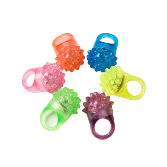 EeaseMX 12 luces LED de fresa para dedos, anillos de gelatina de colores intermitentes, juguetes iluminados para fiestas y raves (color aleatorio)