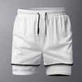 thumbnail image 2 of Men's Sports Quick Dry Shorts, Athletic Shorts, Sweat Shorts, Elastic Waist Breathable Stretchy, Gym Workout Running Vacation, Summer Outdoor | AESTIVO,White 3XL, 2 of 6