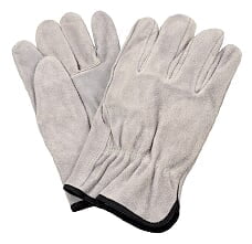 G & F Premium Split Cowhide Leather Straight Thumb Work Gloves, Drivers Gloves, 3 Pairs Pack, Small
