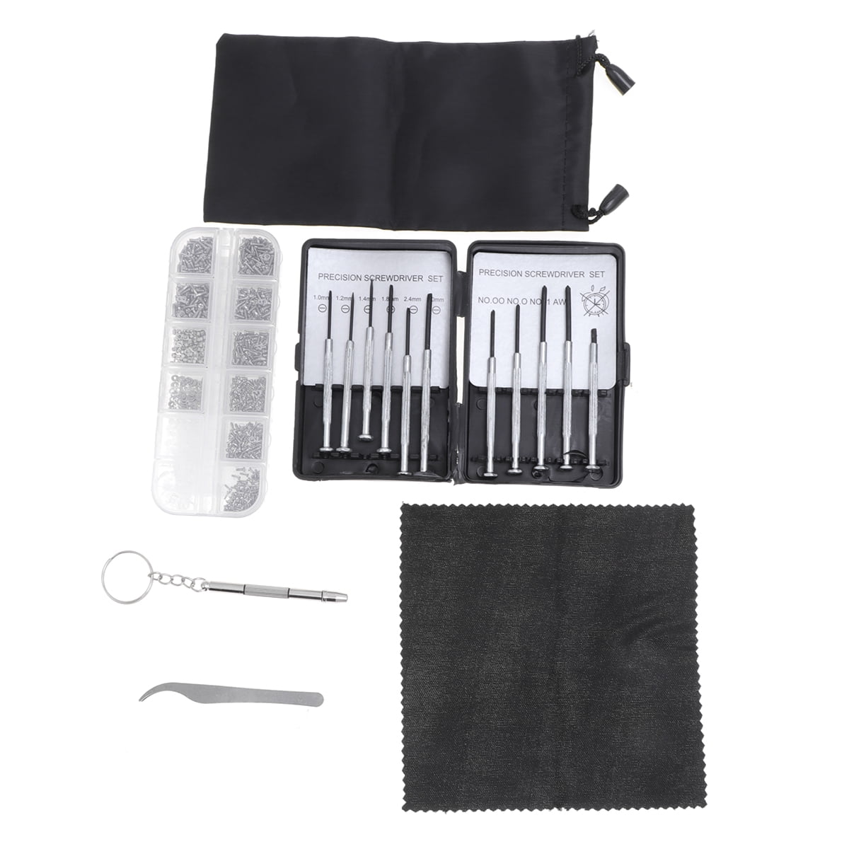 1 Set Eyeglass Repair Kit Screws Set with Micro Screwdriver Tweezer for