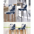 thumbnail image 5 of Marble Navy Blue Bar Stool Covers Set of 4, Abstract Gold White Brick Stone Motif Stretch Washable Bar Chair Covers with Backs, Removable Pub Counter Height Chair Cover for Kitchen Dining Room Cafe, 5 of 7