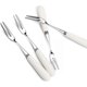thumbnail image 1 of 2024,5.8 Inch 18-10 Stainless Steel White Porcelain Handle Fork, Sus304 2-tine Fork Party Dessert Fork, Appetizer, Cocktail, Pastry, Cake, Salad, 1 of 5