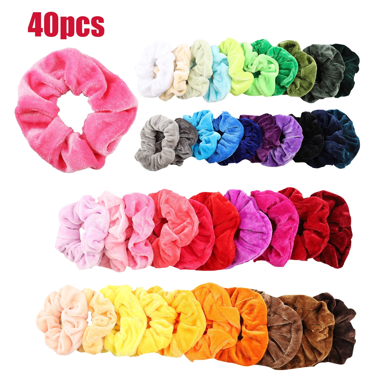 20pcs Sweet Velvet Hair Scrunchies Elastic Hair Bands Ties Rope Ponytail Holder