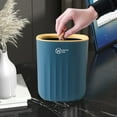 thumbnail image 2 of Small Trash Can with Lid, Mini Trash Can for Bathroom, Office and Bedroom, Small Bathroom Garbage Can with Swing Top, Compact Waste Basket for Desk, Dorm & Home, Blue - Xuniizn, 2 of 9