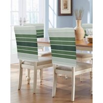 nqOlkjepod Sage Green Ombre Stripe Chair Covers Set of 8, Decorative Chair Back Cover, Farmhouse Striped Gradient Dining Room Chair Slipcovers Removable Chair Protectors Covers for Party Banquet