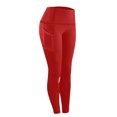 thumbnail image 6 of ZOIGHDA Leggings with Pockets for Women Belly Control Workout Sports Yoga Athletic Leggings for Women(Red,X-Large), 6 of 8