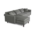 thumbnail image 4 of Sala Modular Sofá Cama Reversible De Lino Gris Claro Beehive Memory Foam Modelo Analia, 4 of 8