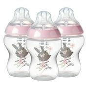 Tommee Tippee Closer to Nature Baby Bottle | Breast-Like Nipple with Anti-Colic Valve, BPA-free – 9-ounce, 3 Count, Pink