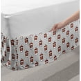 thumbnail image 2 of Espresso Grey Bed Skirt, Creative Continuous Pattern with Coffee Cups Print, Elastic Bedskirt Dust Ruffle Wrap Around for Bedding Decor, 4 Sizes, Pale Grey Cinnamon, by Ambesonne, 2 of 2