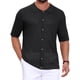 thumbnail image 1 of Camisa de rayas para hombre Inspire Chic, de verano, de manga corta, de punto, transparente, talla XL, negra, 1 of 5