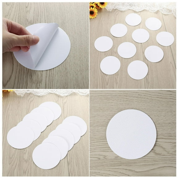 ROMANSENTIAL Round 10cm Diameter 20Pcs White Peva Stickers for Bath Tubs and Non-slip Safety