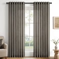 thumbnail image 5 of Jainmy Flax Linen Blend Semi Sheer Curtains for Bedroom Living Room, 108 Inch Length Farmhouse Window Curtain,Dark Flax,52"x108", 2 Panels, 5 of 9