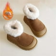 thumbnail image 2 of Mwjwdo Girl's Snow Boots Short Boots Thick Fleece Lining Casual Fashion Comfortable Warm Boots for Kids Toddler Little Kids Winter Footwear Brown 28, 2 of 9