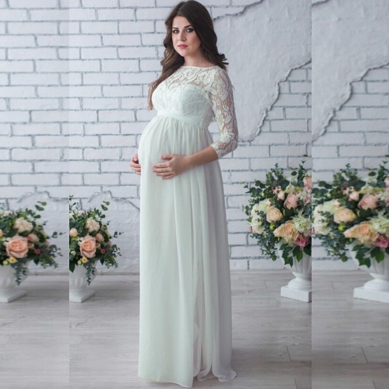 Maternity Dress Lace Long Sleeve 