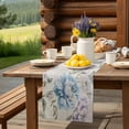 thumbnail image 6 of Table Runner Vintage Blue Purple Flowers Leaf Table Decoration for Kitchen Dinning Retro Floral Leaf Table Decoration for Indoor Outdoor Party Wedding Decor 13x72 Inch, 6 of 7