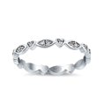 thumbnail image 2 of Simulated Cubic Zirconia Size-5 Full Eternity Marquise & Heart Wedding Band 925 Sterling Silver, 2 of 7