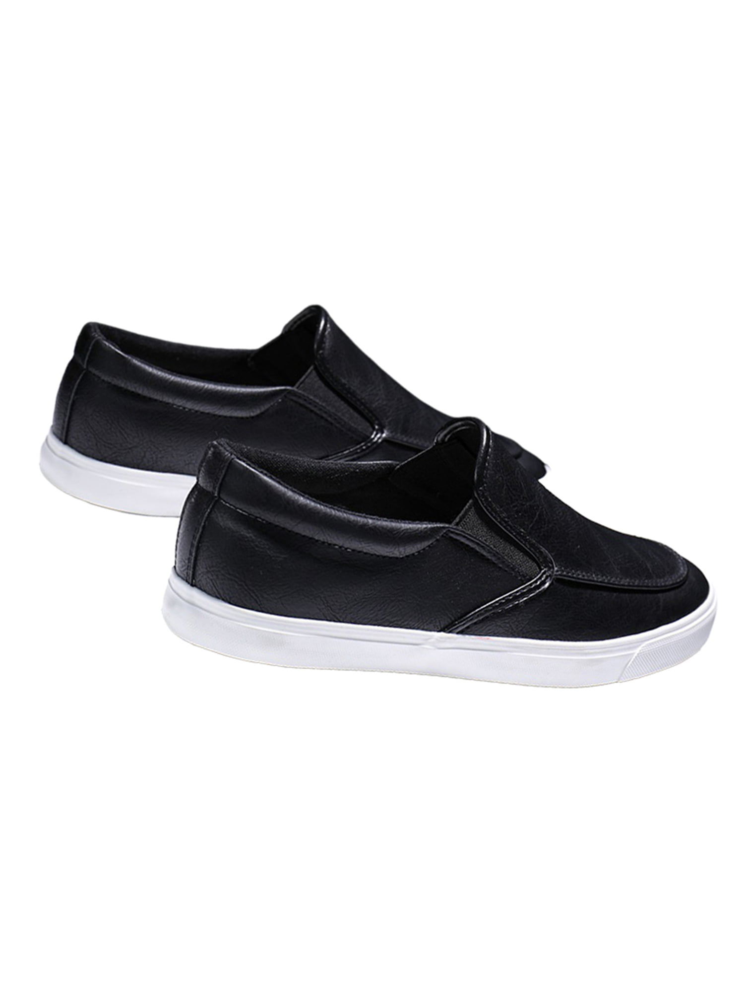 Black Mens Casual Athletic Shoes Fashion Lightweight Leather Driving Sneakers 