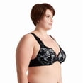 thumbnail image 2 of Curve Muse Women's Plus Size Add 1 and a half Cup Push Up Underwire Convertible Lace Bras -2PK-Black,Lt Blue-44DD, 2 of 6