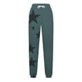 thumbnail image 4 of DeHolifer Sweatpants for Women High Waist Elastic Waist Drawstring Star Print Straight Leg Sweatpants Casual Loose Joggers Pants Mint Green S, 4 of 4