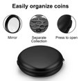 thumbnail image 3 of Portable 7-Slot Yen Coin Holder with Mirror, Compact Change Organizer for Car Travel and Daily Use, Black., 3 of 6
