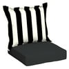 Better Homes & Gardens Outdoor Deep Seating Cushion Set Black and White 24 x 24, BHG Cabana Stripe Black