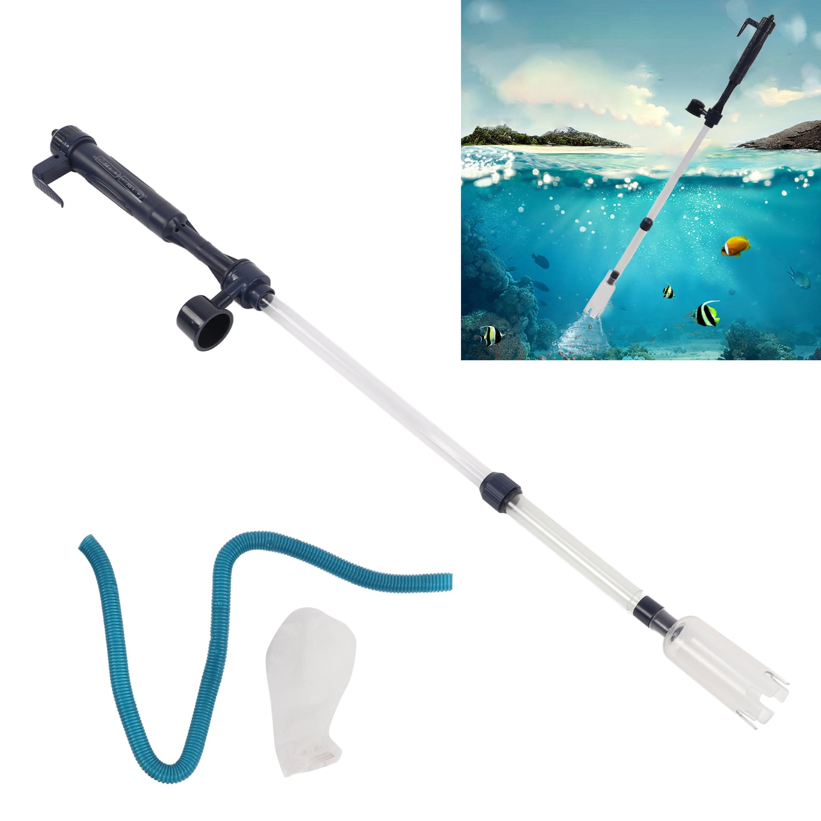 Brrnoo Aquarium Cleaning Siphon Vacuum Fish Tank Water Change Gravel