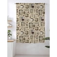 thumbnail image 2 of Sheer Curtains 72 Inches Long, Coffee Semi Sheer Curtains Light Filtering Window Treatment, Khaki Farmhouse Vintage Beans Cups Funny Privacy Voile Drapes for Living Room Bedroom 52x72 Inch, 2 of 7