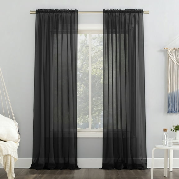 No. 918 Juliette Voile Sheer Rod Pocket Curtain Panel (Single Curtain Panel Only)