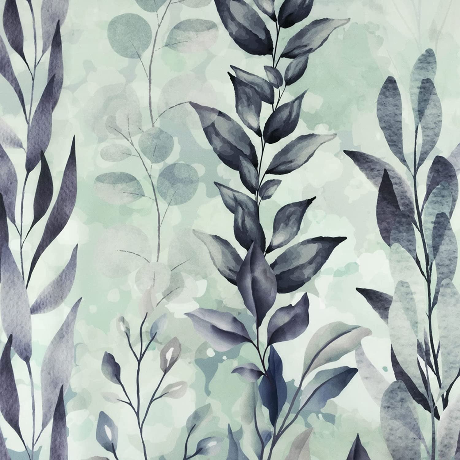 Teal Leaf Shower Curtain Eucalyptus Hummingbird Bird Shower Curtains White Green Leaves Botanical Plant Floral Cottagecore Aesthetic Bathroom Curtain 12 Hooks Durable Fabric 72X72Inches