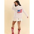 thumbnail image 5 of Flag Print Cardigan Casual Loose Long Sleeve V-Neck European and American Sweater Chunky Cardigan  L, 5 of 6