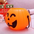 thumbnail image 4 of 2Pcs Halloween Pumpkin Bucket Portable Pumpkin Trick or Treat Candy Bucket Holder for Halloween Party Supplies (17cm, Orange), 4 of 7
