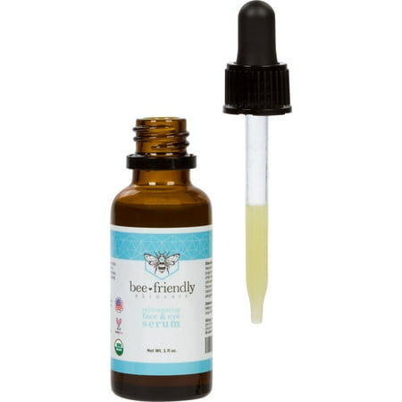 Skin Lightening Serum - BeeFriendly Anti Aging Face & Eye Serum, USDA Certified Organic Deep Penetrating Moisture Tightens, Brightens, Lifts & Rejuvenates Skin Around Your Eyes, Face, Neck & Decollete