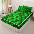 thumbnail image 2 of Homewish Dragon Scale Zipper Twin Comforter Sets with Fitted Sheet and 2 Pillowcases,Retro Wildlife Zipper Bedding Set,Green,Black Reversible,4pcs, 2 of 8